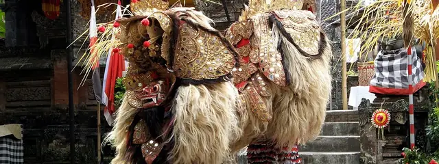 The Barong dance in Batubulan, next to the silver village of Celuk
