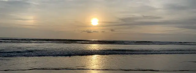 Double Six Beach at sunset, 5 minutes from Jl. Drupadi