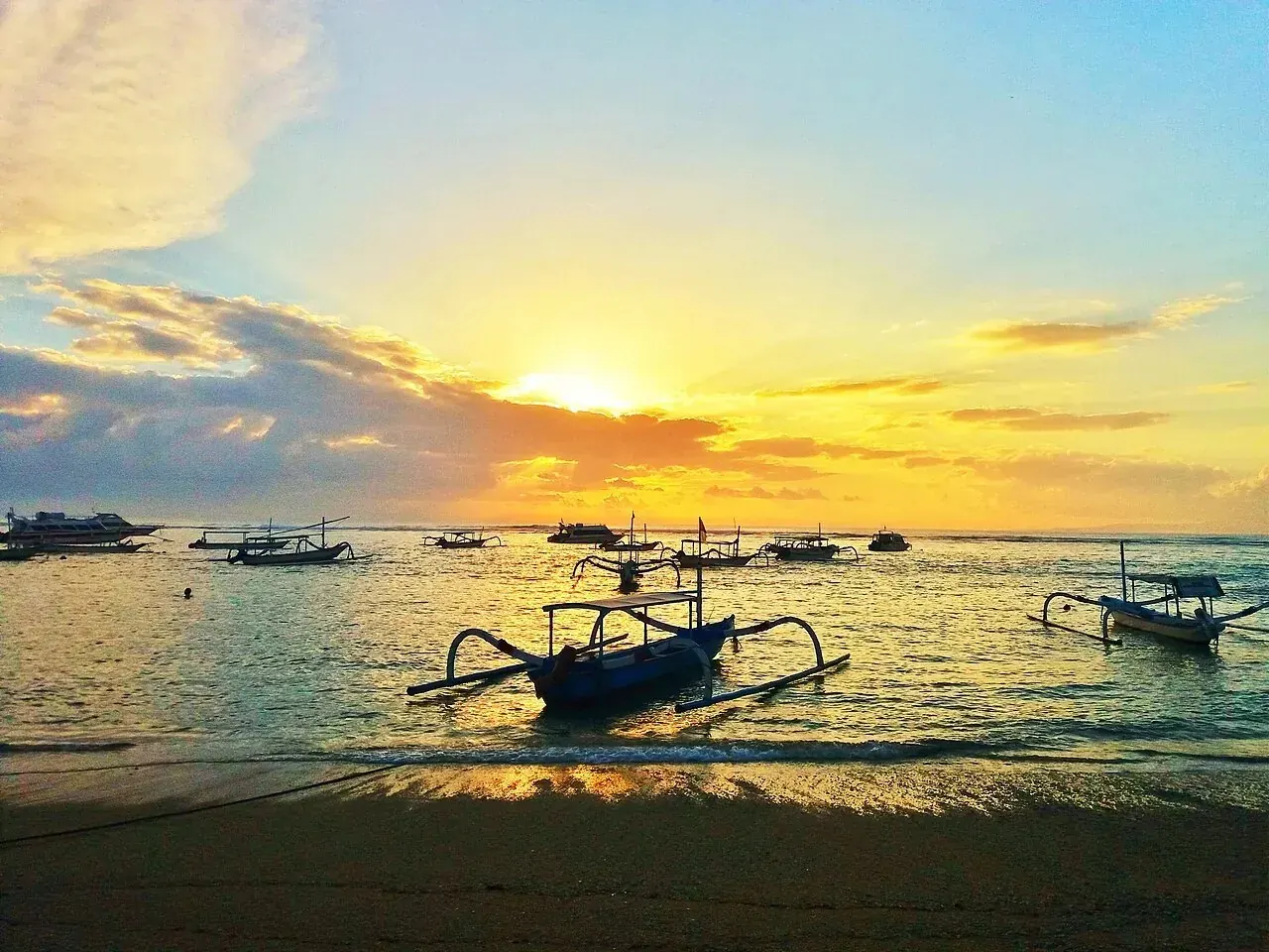 Pabean Beach in Ketewel, a quiet black-sand beach east of Sanur