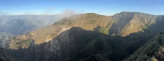 Mount Batur in the mist seen from Penelokan, 20 minutes by scooter