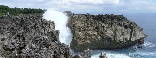 Nusa Dua's Water Blow on a big swell, 10 minutes from Tanjung Benoa